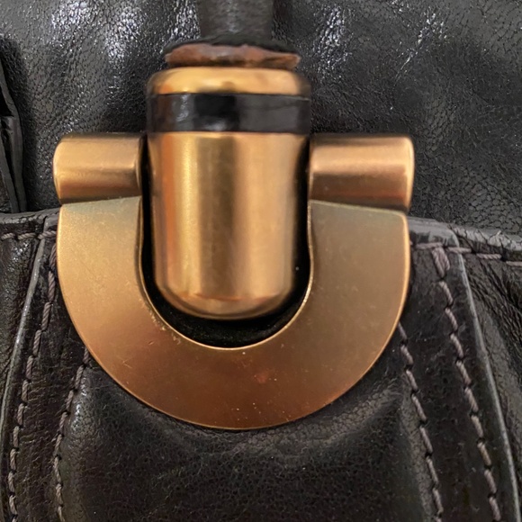 Vintage Chloe Black Leather Heloise Satchel Bag - Picture 5 of 10